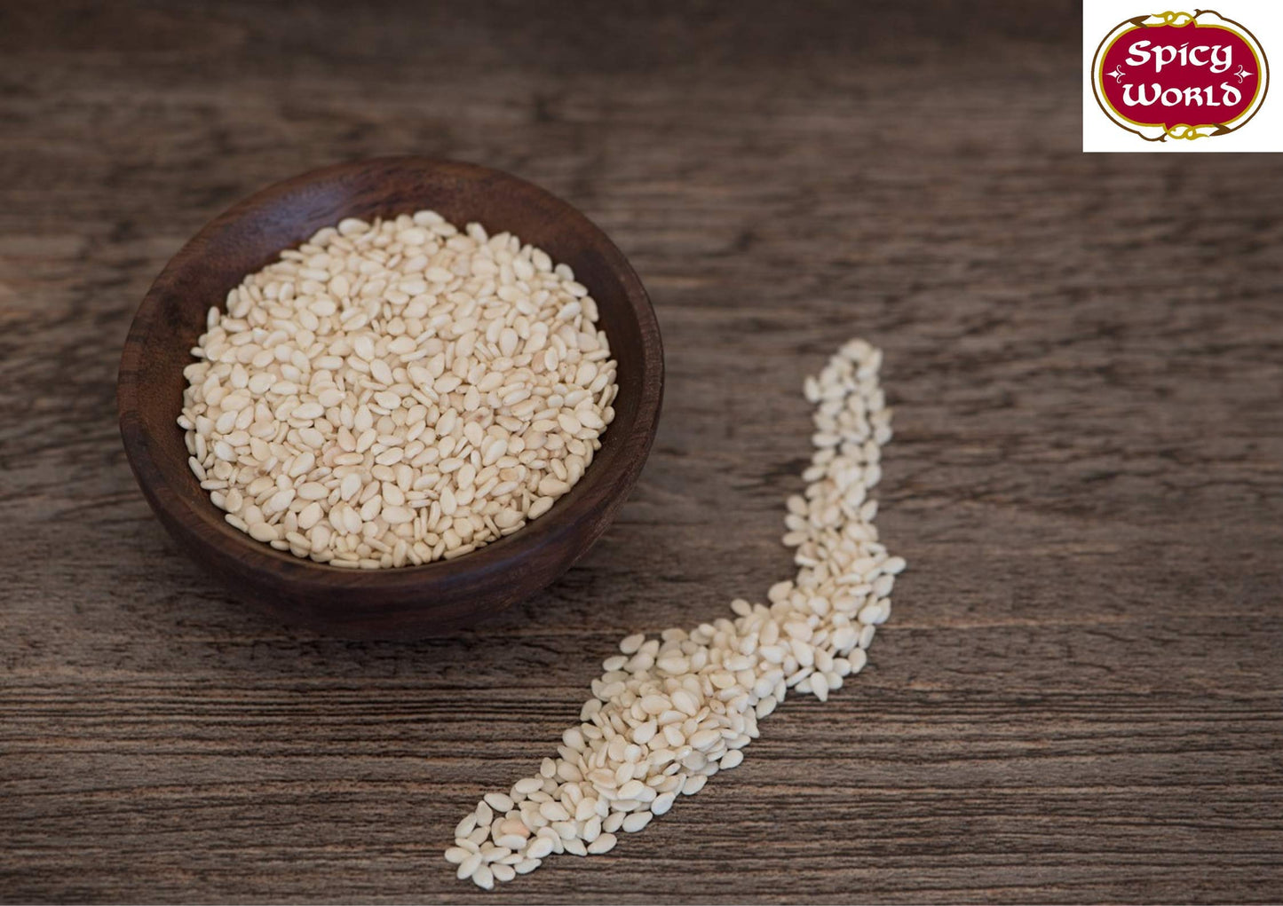 Spicy World White Sesame Seeds 5 Pound Bulk Bag - Hulled Till