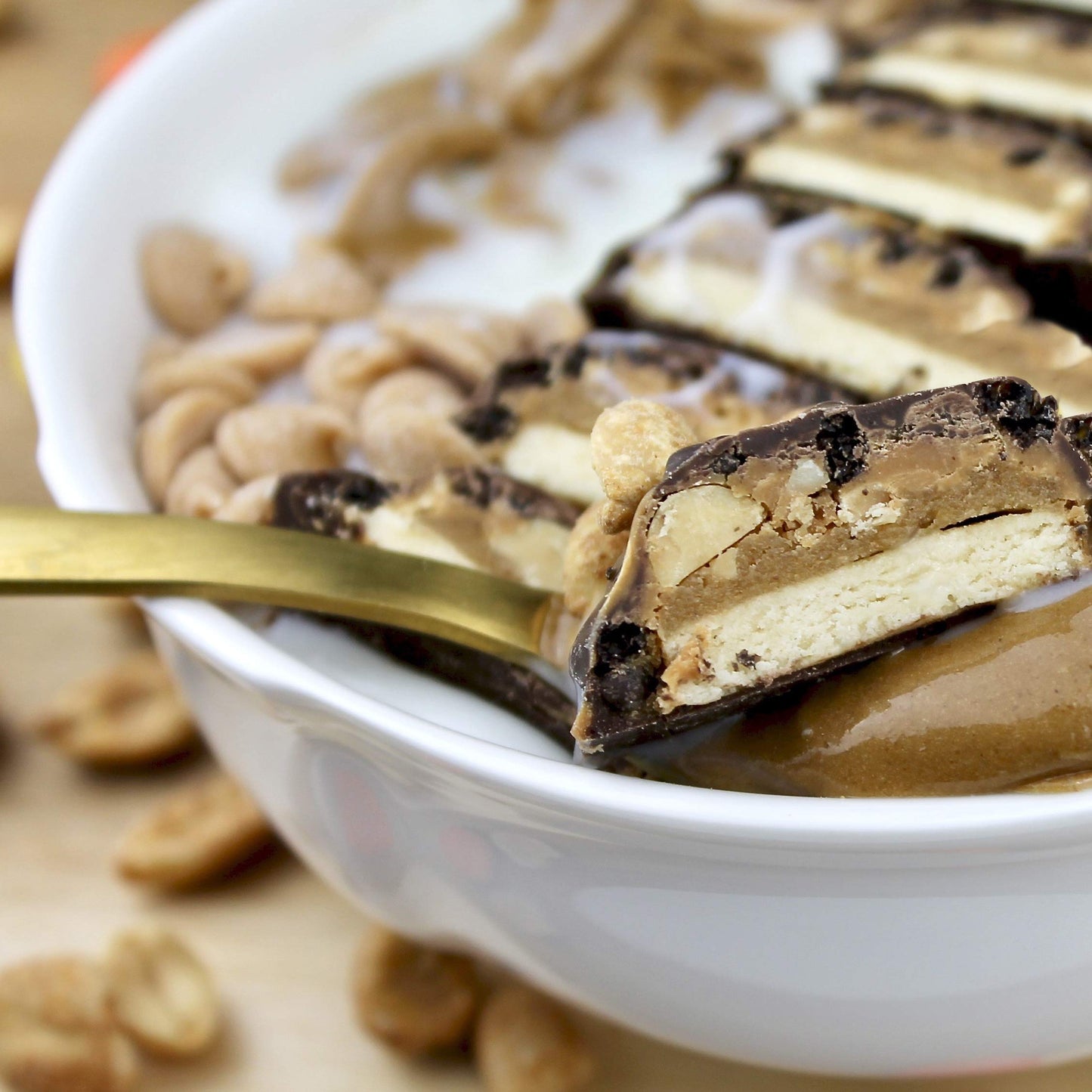 Fitcrunch Full Size Protein Bars, 6-Layer Baked Bar, 6G Of Sugar, Gluten Free & Soft Cake Core (12 Bars, Peanut Butter)