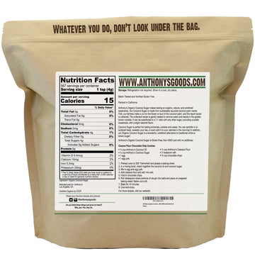 Anthonys Organic Coconut Sugar 5Lbs, Non-Gmo And Gluten Free