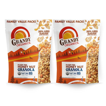 Grandy Organics Honey Nut Gluten Free Granola, Certified Organic, Non-GMO, 2 Pound Bulk Pack (16 Ounce Bags)