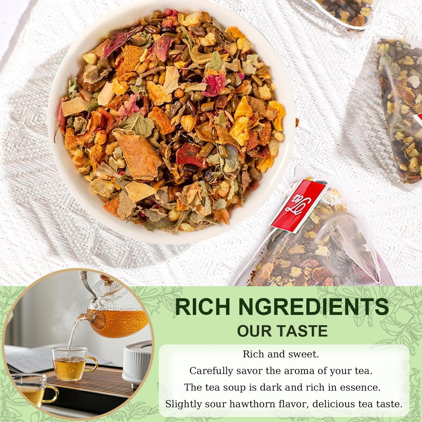 RCSCBC Oil Cleansing Tea - 10 Herbal Formula, 20 Tea Bags, 1pcs