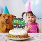 Ercadio Birthday Cake Topper Green Glitter Pot Leaf Happy Birthday Party Supplies