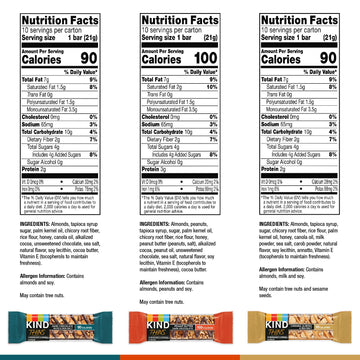 KIND Thins Snack Bar Variety Pack - Dark Chocolate Nuts & Sea Salt, Caramel Nuts & Sea Salt, Peanut Butter - 30 Count