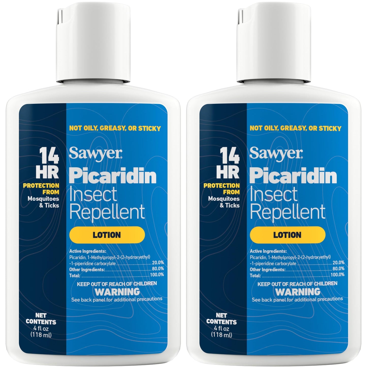 Sawyer 20% Picaridin Insect Repellent Lotion, 4 oz Twin Pack, White, Model SP5642