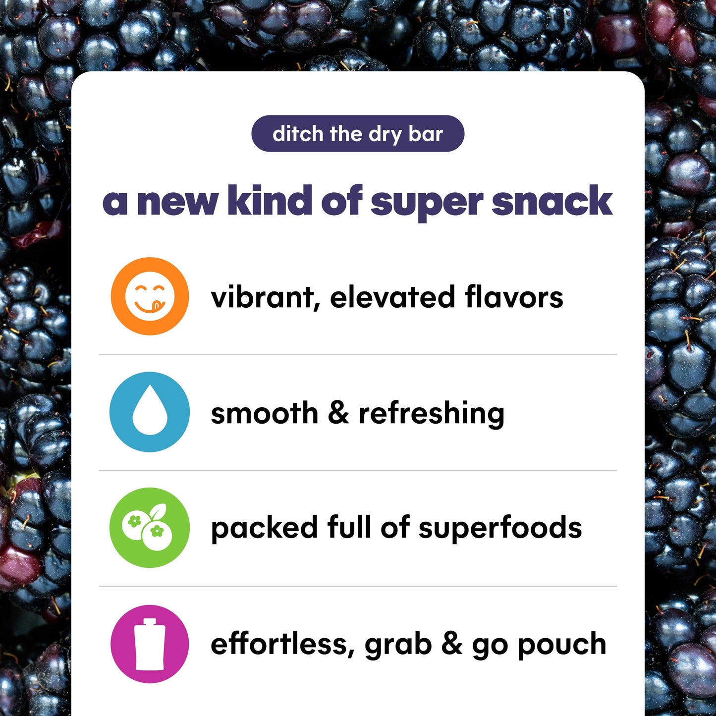 NOKA Superfood Fruit Smoothie Pouches, Blackberry Vanilla, Vegan, Gluten Free, 4.22 oz, Pack of 12