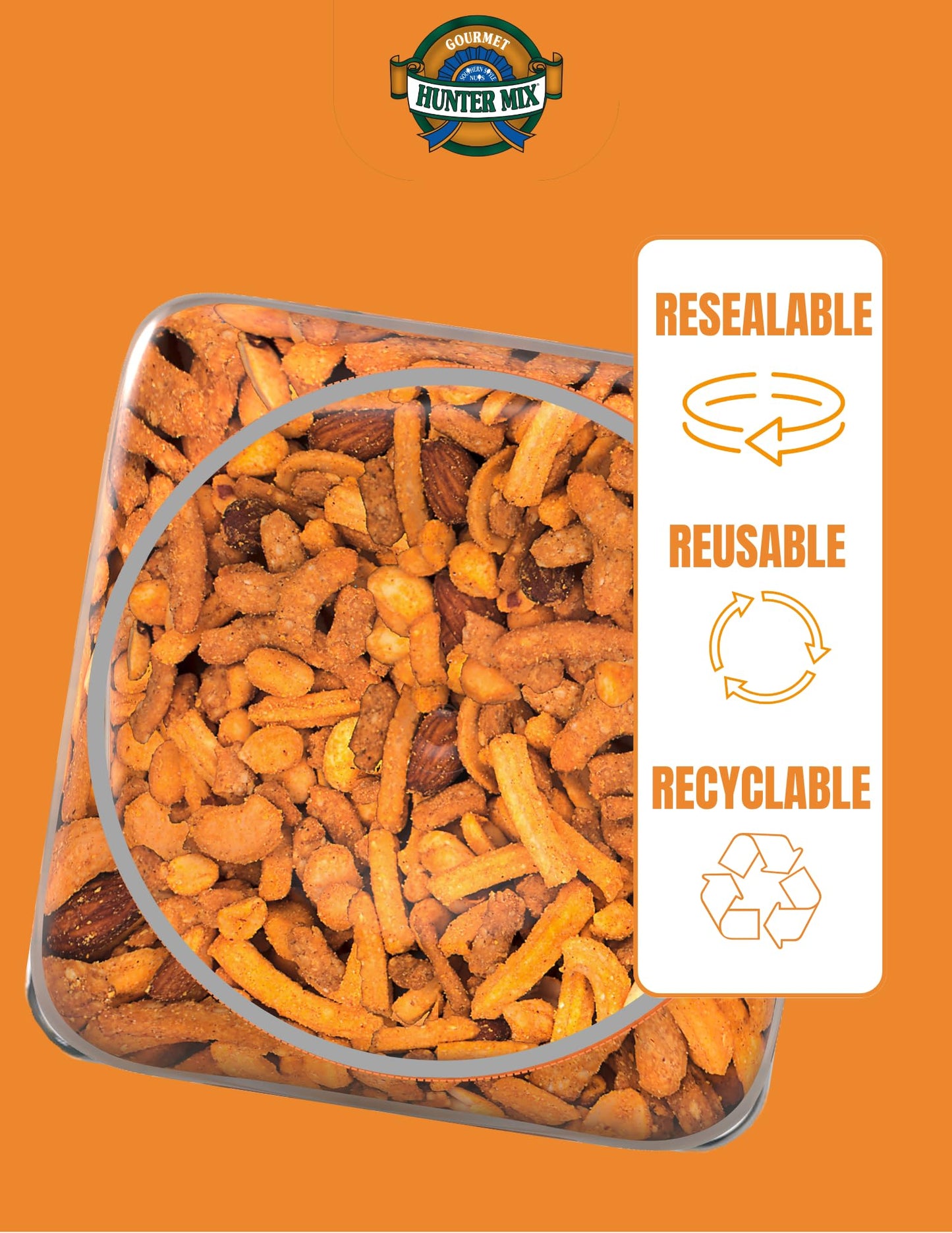 Southern Style Nuts Cheesy Cheddar Hunter Mix, 20 Ounces, Peanuts, Sesame Sticks, Corn Sticks, Almonds, and Cashews