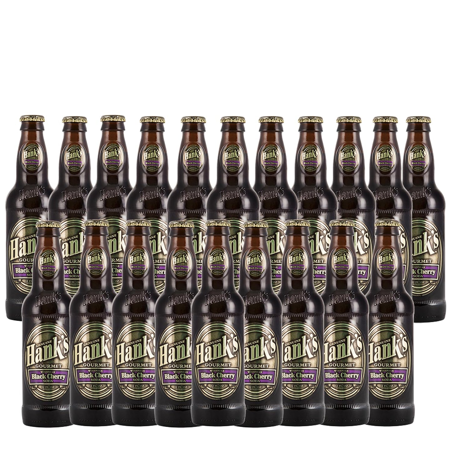 HankS Genuine Gourmet Black Cherry Soda  12 Fl Oz Bottles - Top-Grade Craft Soda With Bold  Creamy Flavor - Made With Wishniak Cherries  Pack Of 20