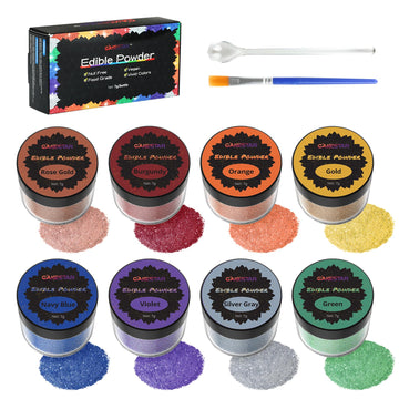 Cakestar Edible Glitter, 8 Colors Edible Luster Dust, Edible Glitters For Drinks, Food Shimmer Dust For Cookies, Cake Decorating