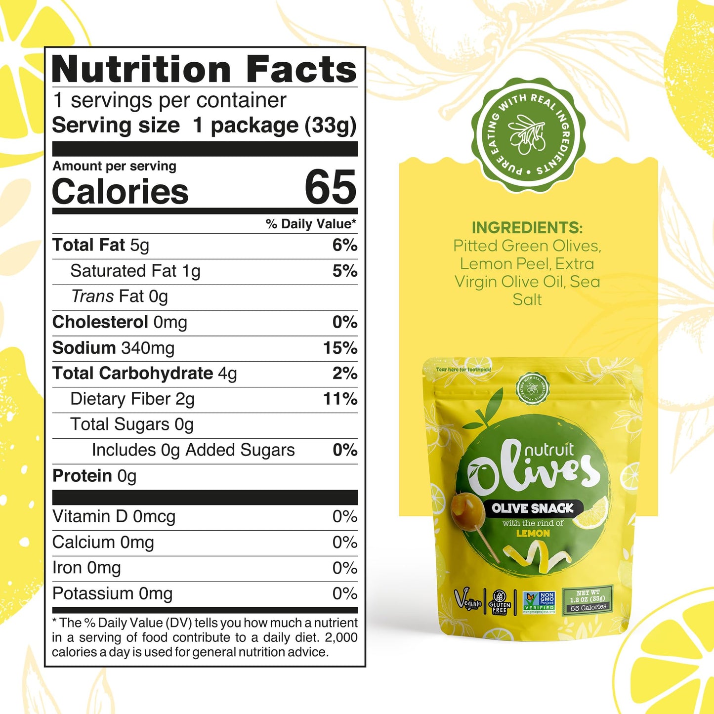 Nutruit Olives Snacks - Pitted Aegean Green Olives, Vegan, Non-GMO, Gluten Free - 1.2oz Variety Box (Pack of 20)