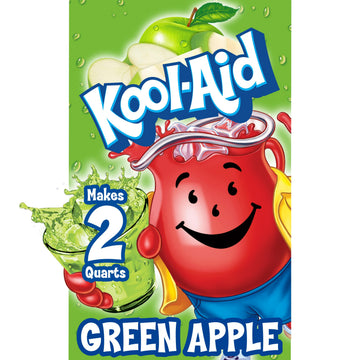 Kool-Aid Unsweetened Powdered Drink Mix, Green Apple, 48 Count Pack of 4, Caffeine Free, Zero Calories