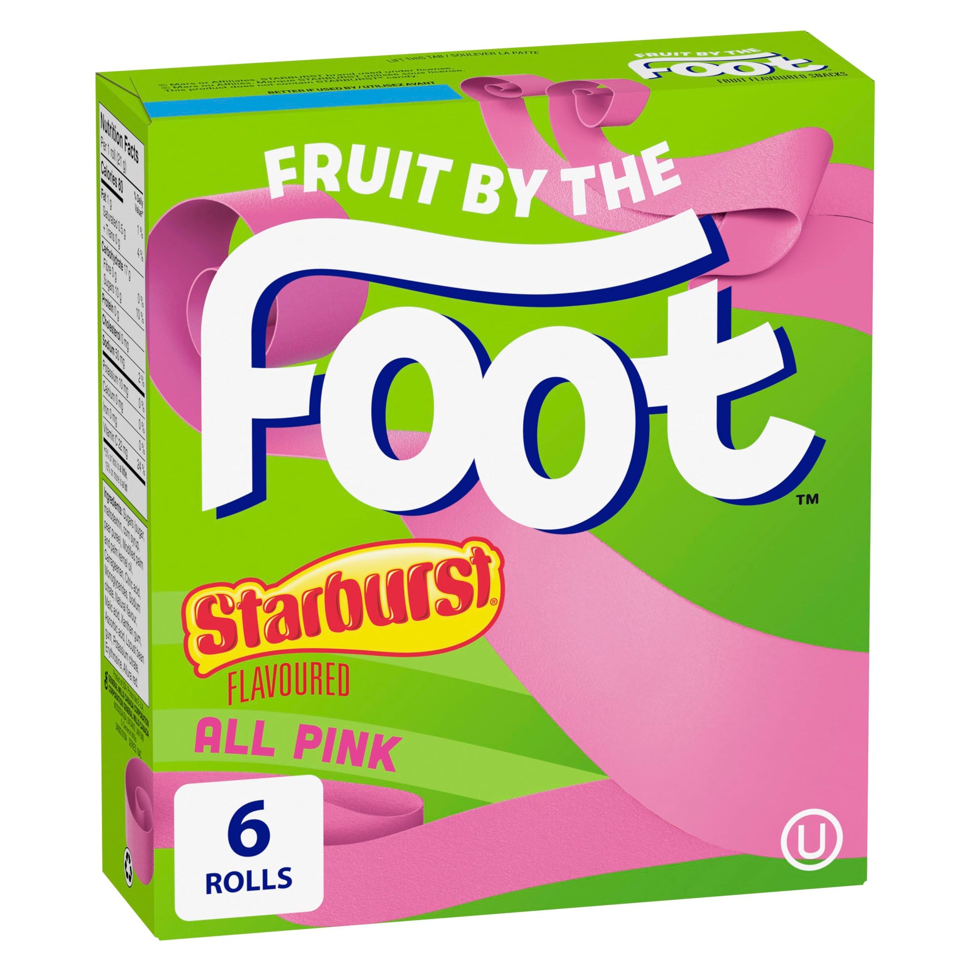 Betty Crocker, Gluten Free, Fruit By The Foot, Starburst All Pink, 6 Count, 128G/4.5Oz,(Box) (Imported From Canada)