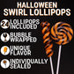 Orange and Black Swirl Halloween Lollipops  Festive Trick or Treat Candy  Individually Wrapped Party Favors  24 Count