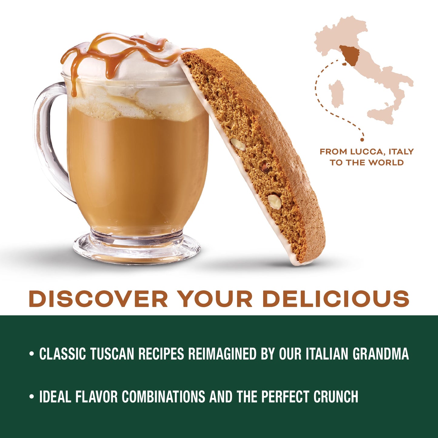 Nonnis Gingerbread Biscotti Holiday Cookies - 2 Boxes Gingerbread Cookies - Gingerbread Christmas Cookies w/Almonds & White Ici