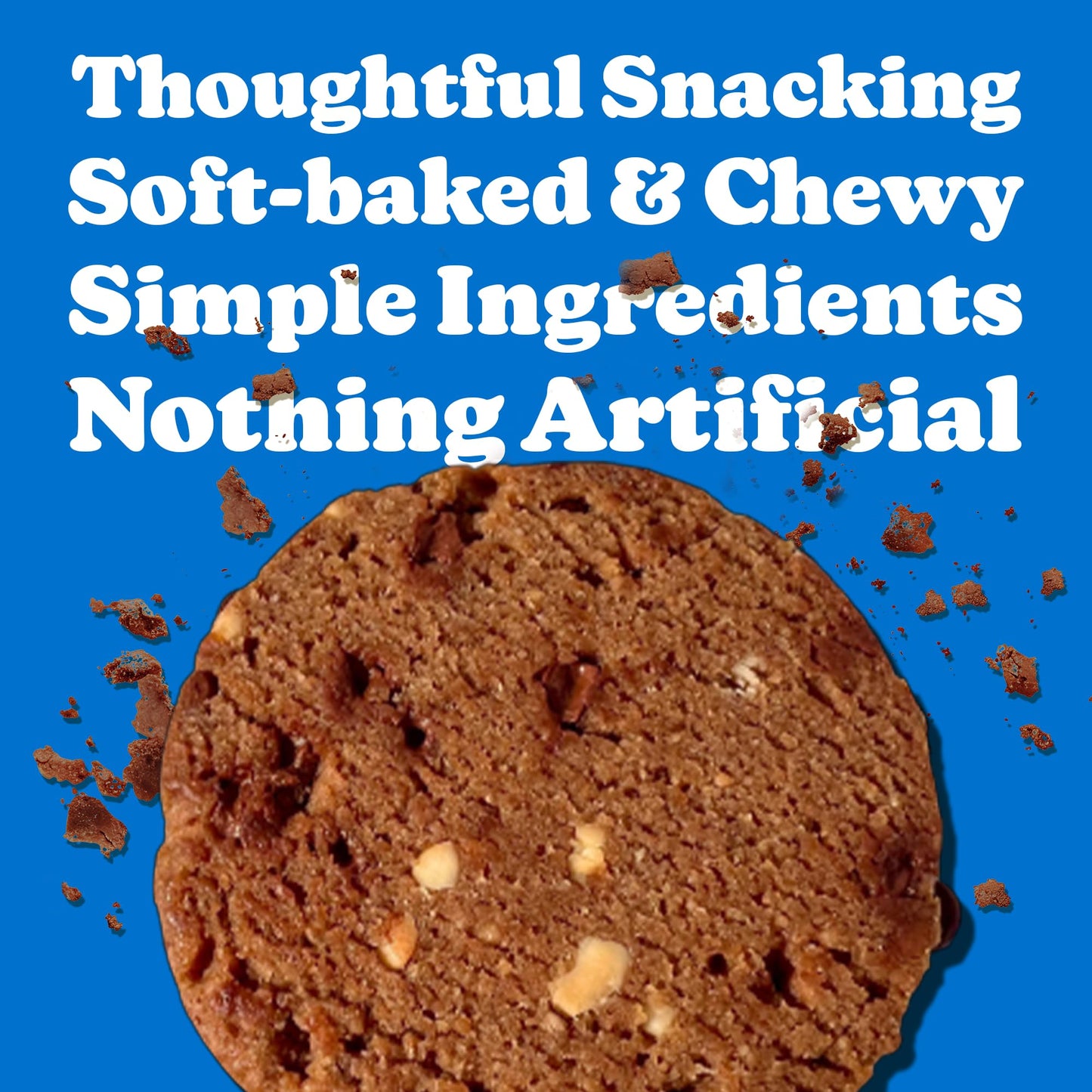 Love + Chew Soft Baked Protein Cookies, Peanut Butter Chip Flavor, Plant Based Cookie Made With Oat Flour & Dark Chocolate for K