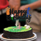 Gyufise 1Pcs Golf Cake Topper Golf Happy Birthday Sign Cake Topper Golf Ball Player Cake Decorations For Sport Theme Man Boy Gir