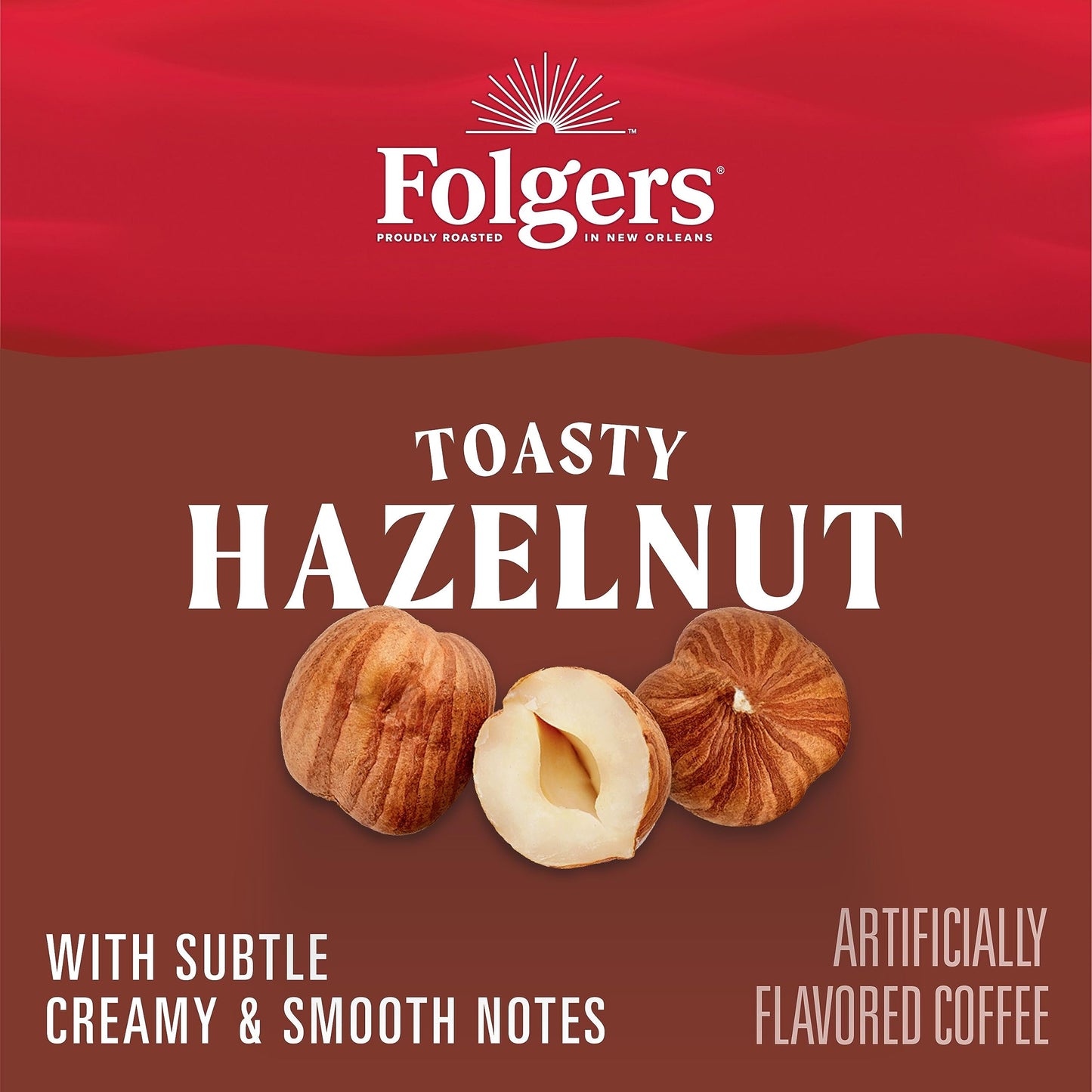 Folgers Toasty Hazelnut Flavored Ground Coffee, 9.6 Ounce Canister (Pack Of 6)