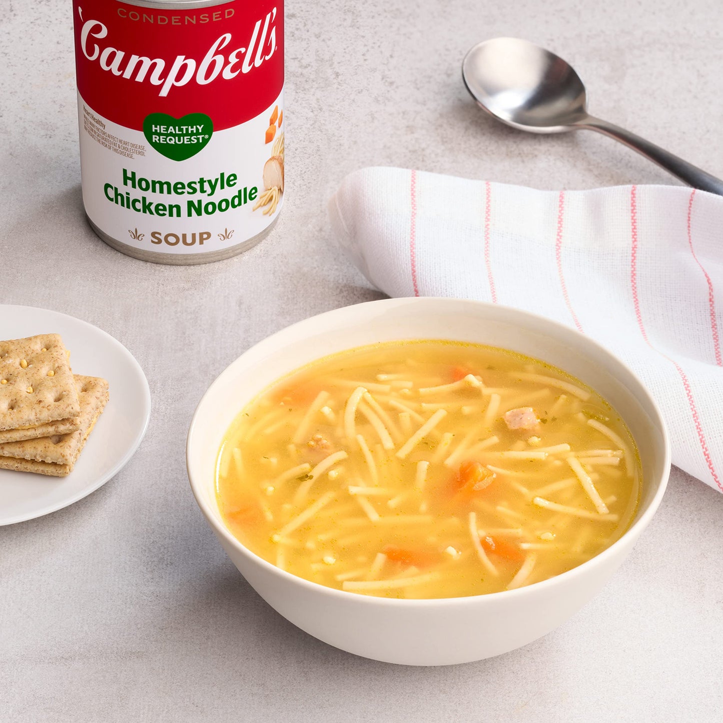 Campbells Condensed Heart Healthy Homestyle Chicken Noodle Soup, 10.5 oz Can (12 Pack)
