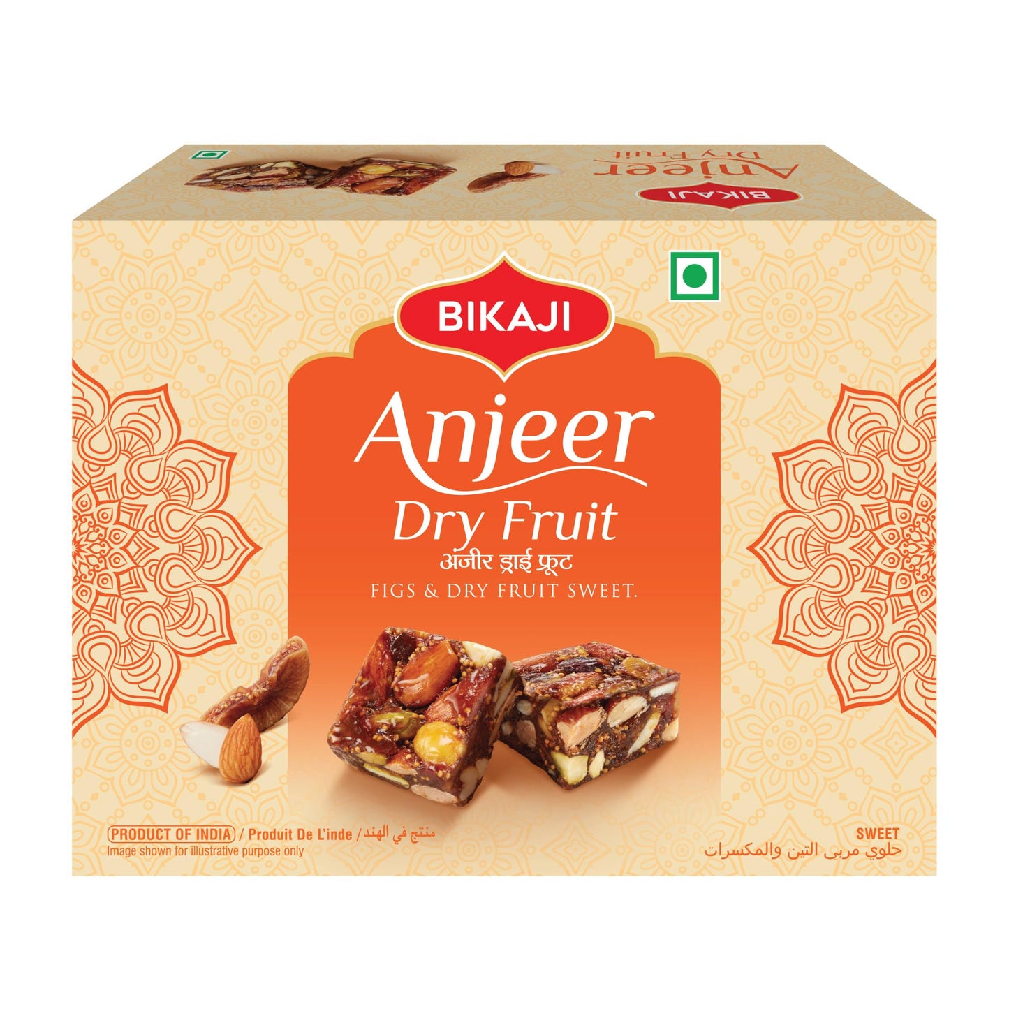Bikaji Anjeer Dry Fruit Burfi 8.81 oz (250g) | Indian Fig Cake & Nut Fudge with enhanced Dry Fruits | Authentic Mithai & Traditional Indian Sweet Treat | Perfect for Festive Gifting & Celebrations