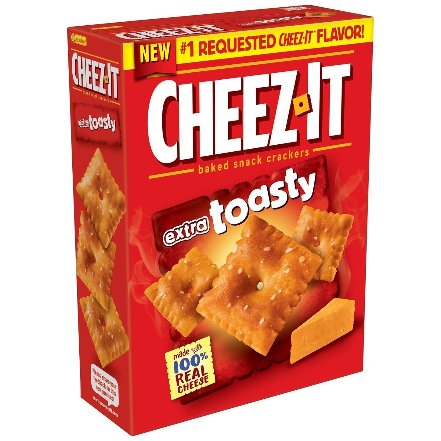 Cheez-It Cheese Crackers, Baked Snack Crackers, Lunch Snacks, Extra Toasty, 12.4oz Box (1 Box)