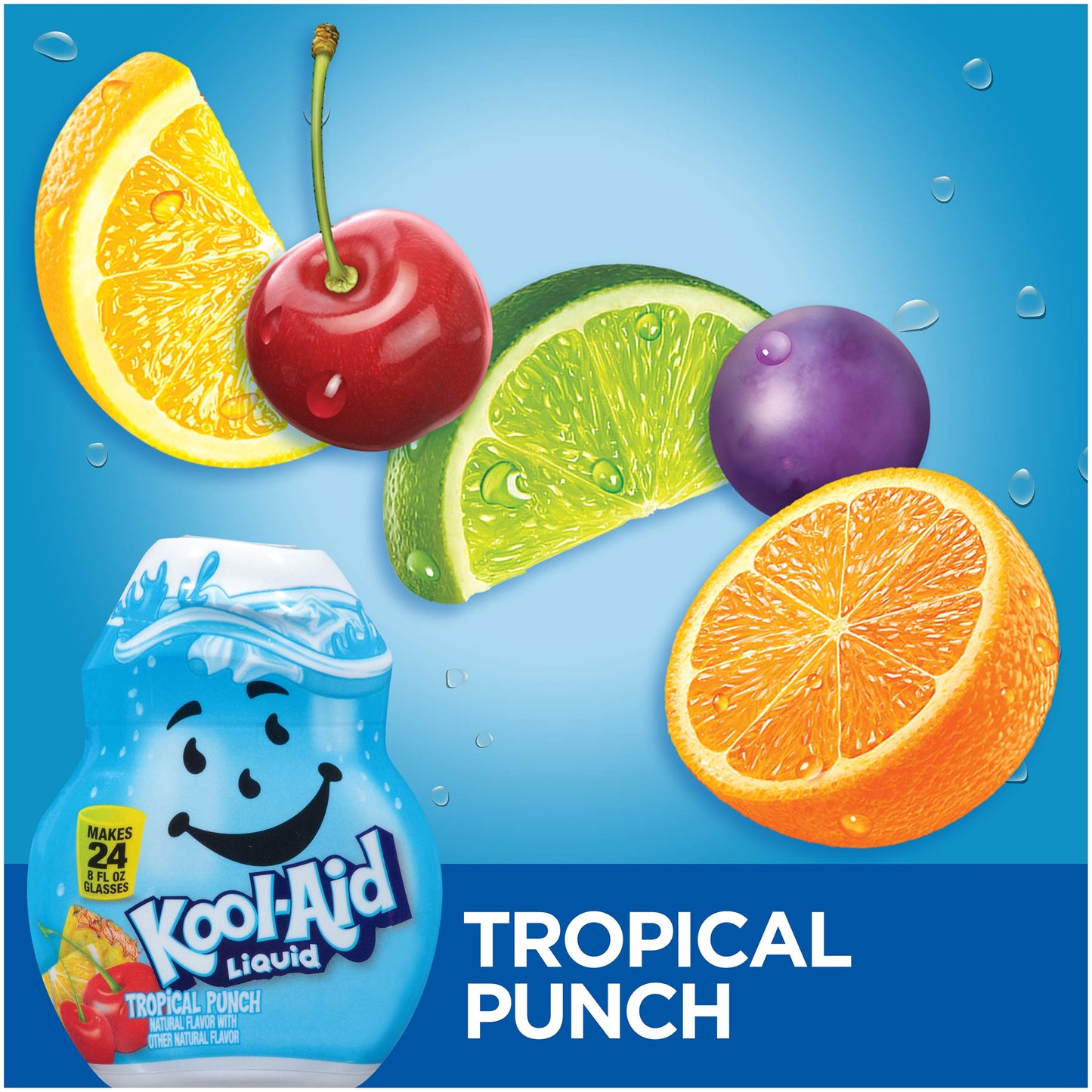 Kool Aid Tropical Punch Liquid Drink Mix, 1.62 Fluid Ounce - 12 Per Case.