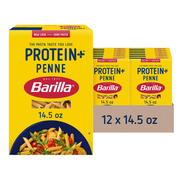 BARILLA Protein+ (Plus) Penne Pasta, 14.5 Ounce (Pack of 12) - plant based pasta - Made from Lentils, Chickpeas & Peas - Non-GMO