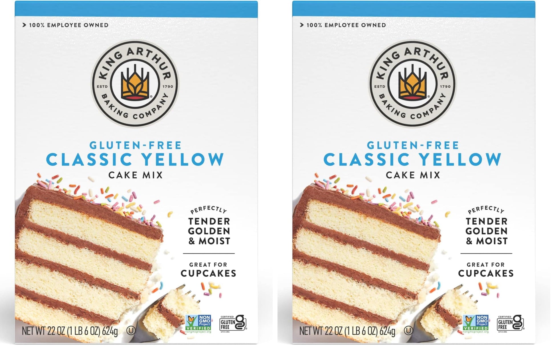 King Arthur, Gluten-Free Yellow Cake Mix, Gluten-Free, Non-GMO Project Verified, Certified Kosher, Non-Dairy, 22 Ounces (Pack of