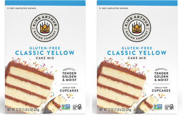 King Arthur, Gluten-Free Yellow Cake Mix, Gluten-Free, Non-GMO Project Verified, Certified Kosher, Non-Dairy, 22 Ounces (Pack of