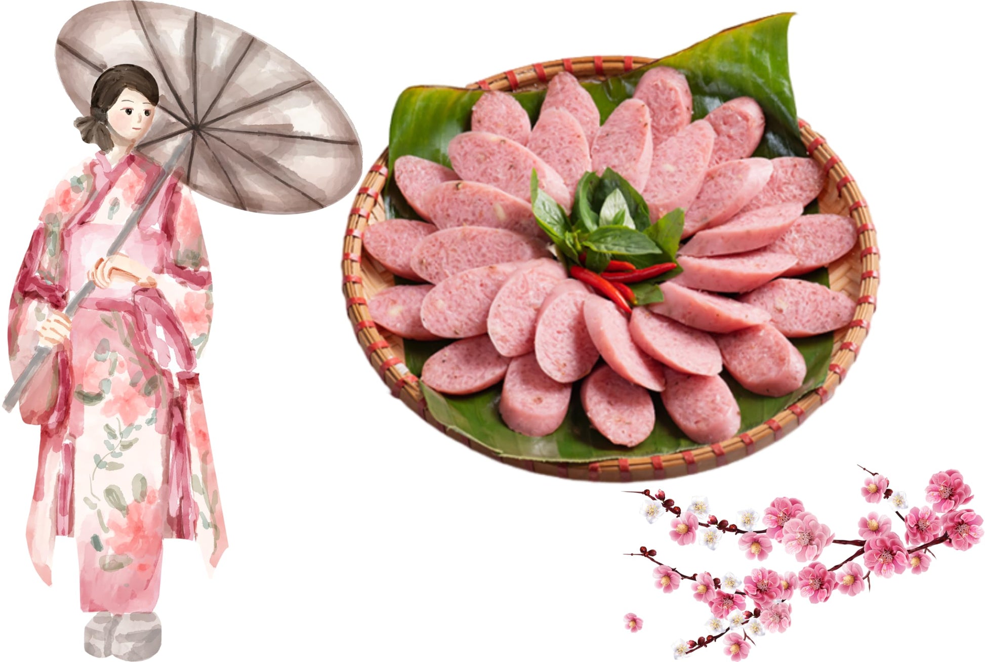 Vietnamese Fermented Sausage (Nem Chua Style) - Whole 1 Lb Pack | Traditional Tangy & Savory Flavor | Ready To Eat  Protein Snack Or Appetizer (Unsliced) (Pork Fermented Sausage)