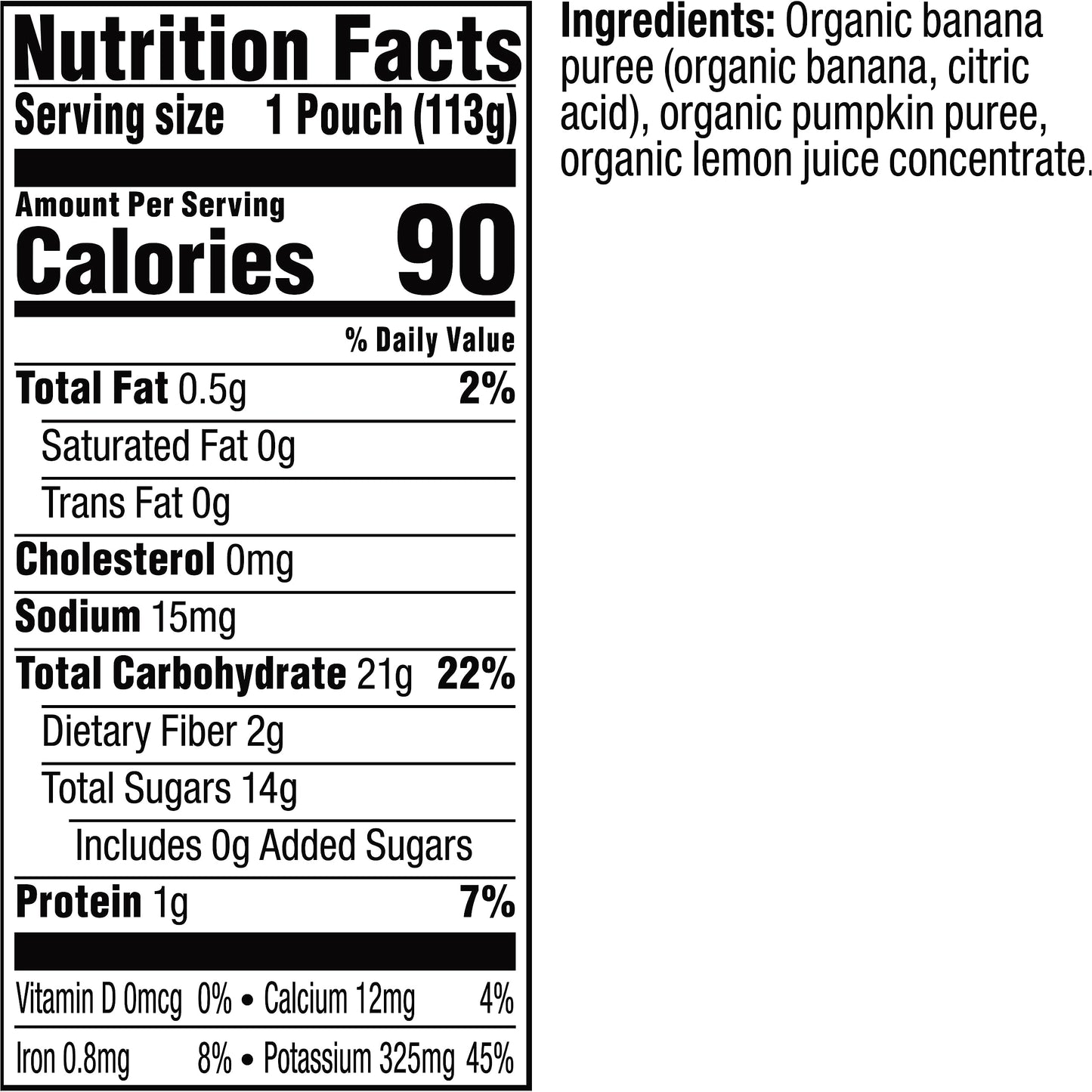 Plum Organics Stage 2 Organic Baby Food - Banana And Pumpkin - 4 Oz Pouch (Pack Of 6) - Organic Fruit And Vegetable Baby Food Pouch