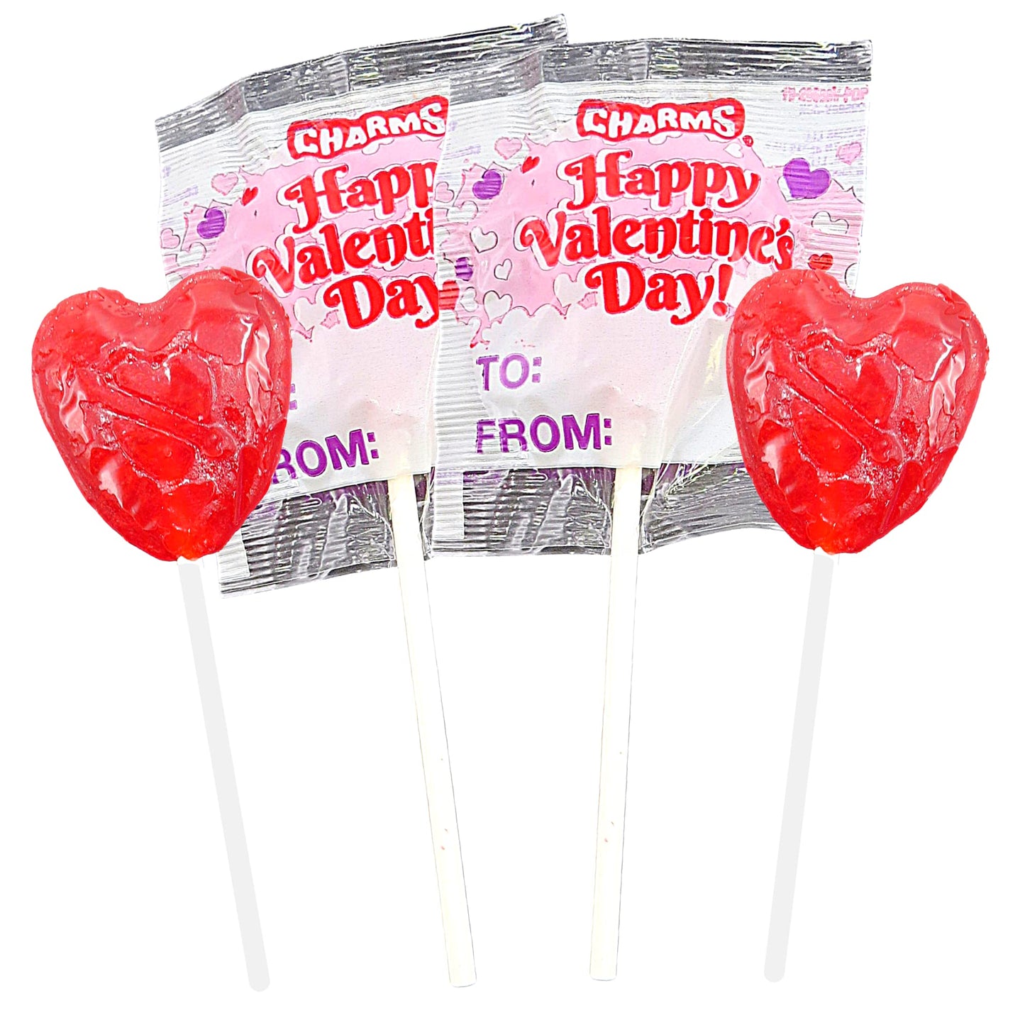 Heart Shaped Valentine Lollipops, Individually Wrapped Bulk Candies For Classroom Exchanges, Themed Party Candy, 25 Count Bag