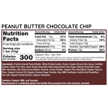 G2G Protein Bar, Peanut Butter Chocolate Chip, Real Food, Refrigerated For Freshness. 24 Count (3 Packs Of 8)