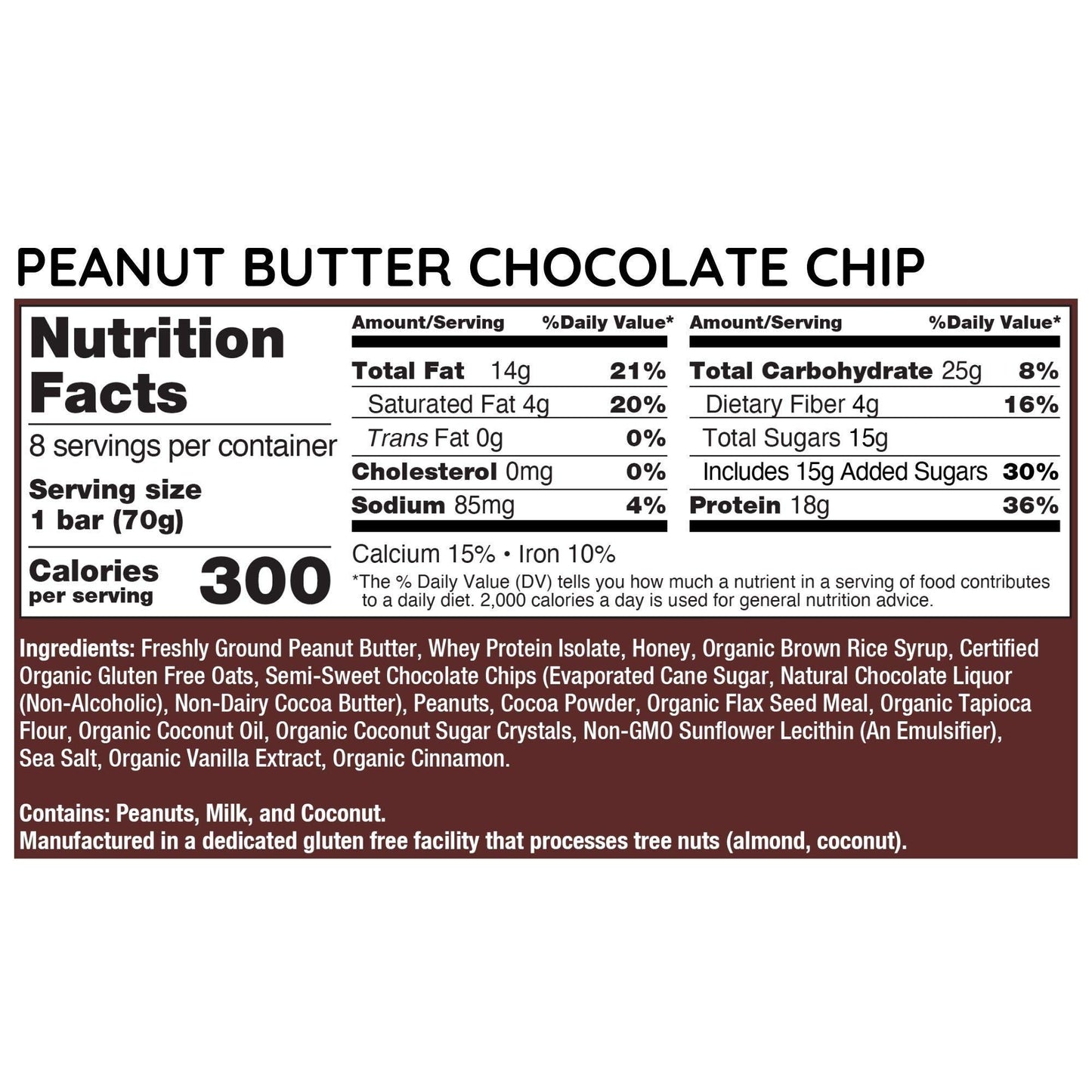 G2G Protein Bar, Peanut Butter Chocolate Chip, Real Food, Refrigerated For Freshness, Healthy Snack, Delicious Meal Replacement, Gluten-Free, 32 Count (4 Packs Of 8)