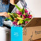 Benchmark Bouquets, 8 Stem Stargazer Lilies, Glass Vase Included, Gift Fresh Flowers For Birthday, Anniversary, Get Well, Sympat