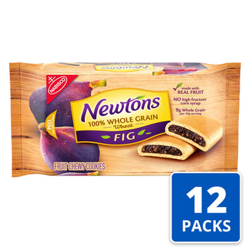 Newtons 100% Whole Grain Wheat Soft & Fruit Chewy Fig Cookies, (Fig Bars), 12 - 10 Oz Packs