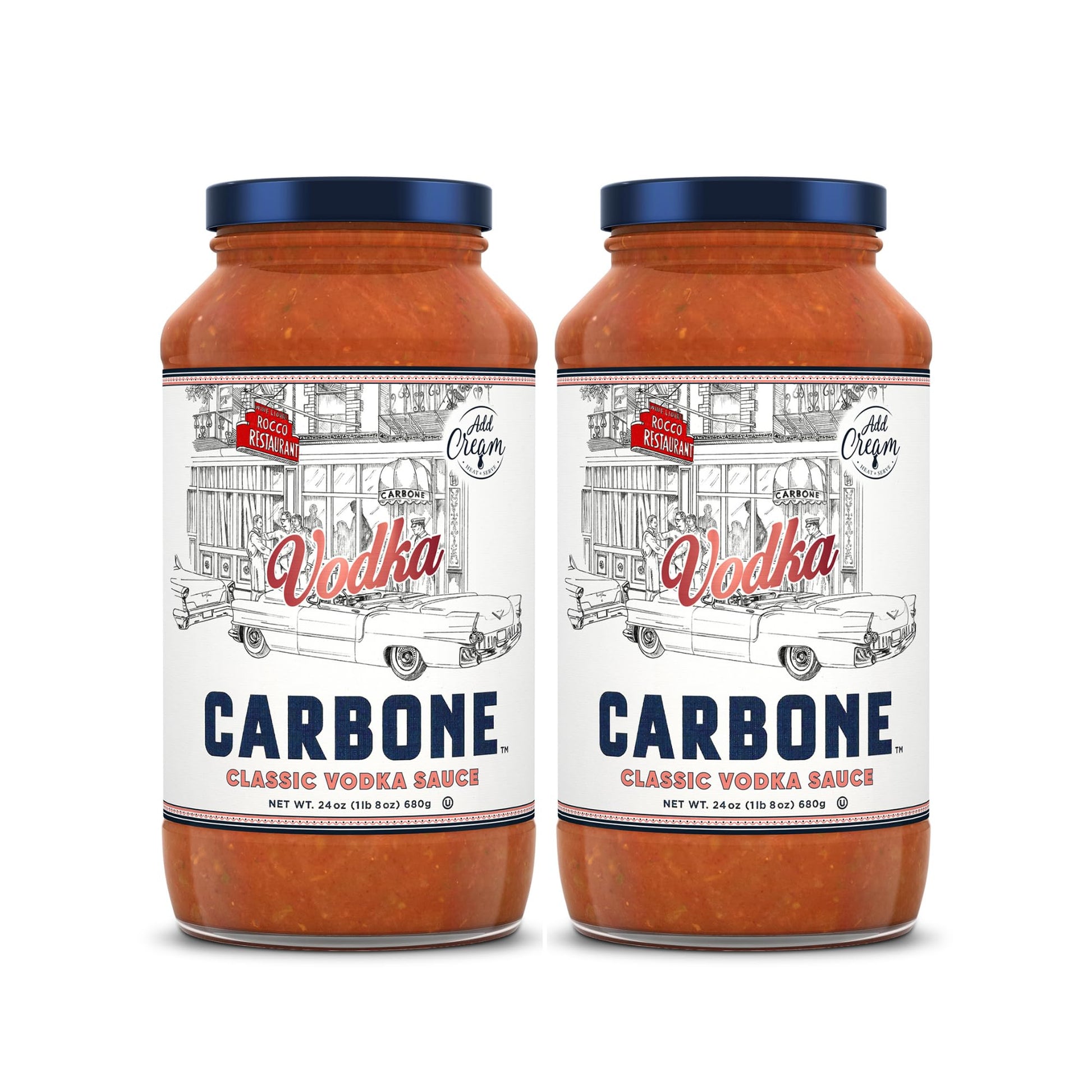 Carbone Pasta Sauce, Classic Vodka, Vegetarian, Gluten Free, Low Carb, 24 Fl Oz (Pack of 2)