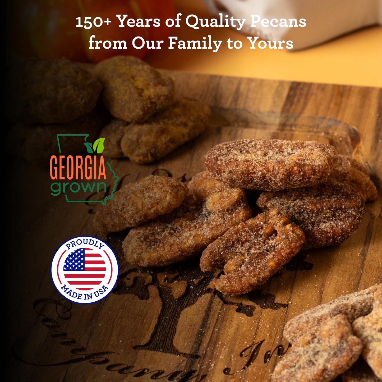 HUDSON PECAN COMPANY: Cinnamon Candied Pecans | Georgia Grown Family Owned. Cinnamon & Sugar Candy Coated, Expertly Baked to Per