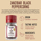 Burlap & Barrel Zanzibar Black Peppercorns - Whole, Bright, Lemony Flavor - 2 Oz Grinder-Top Glass Jar