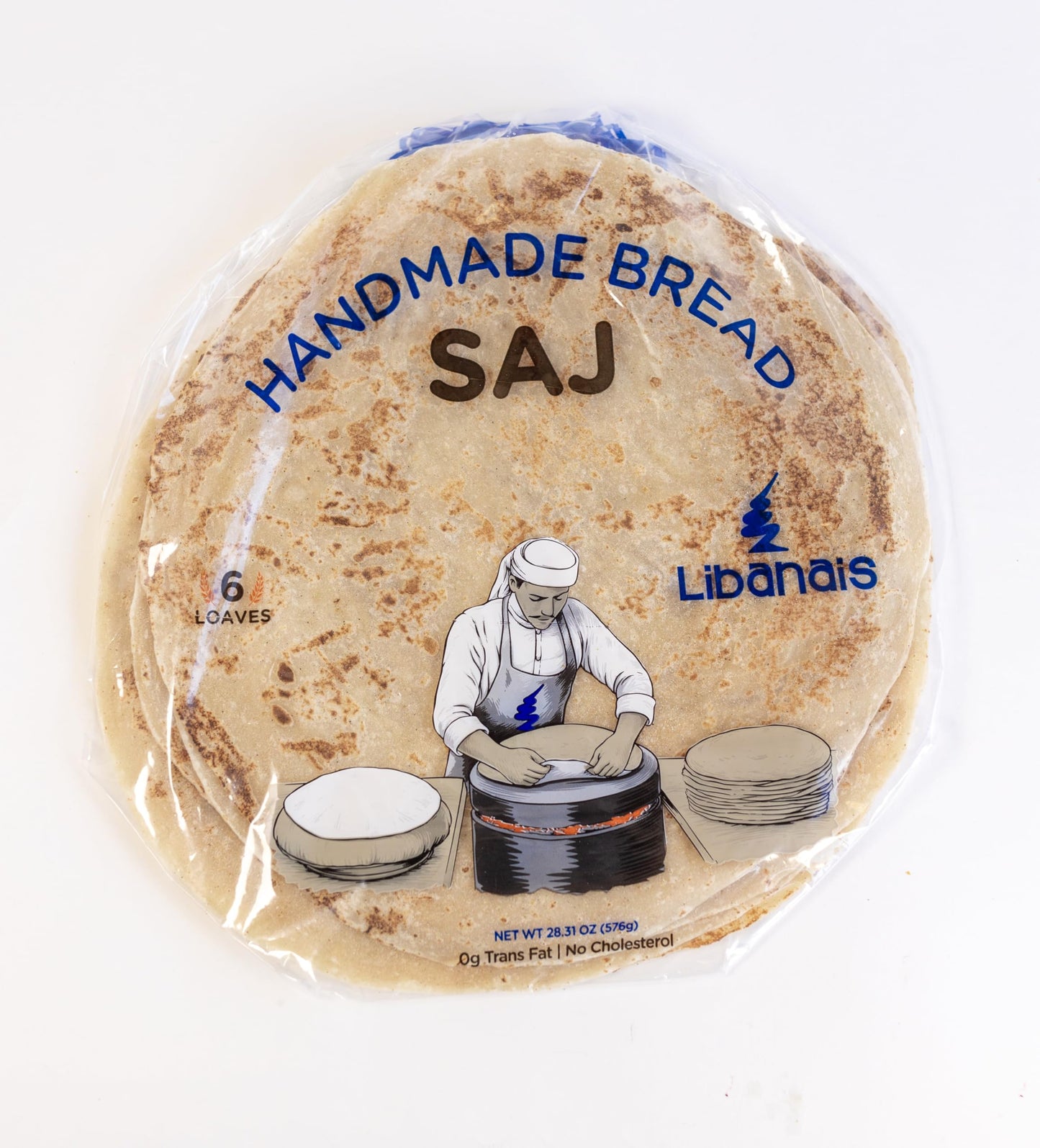 Libanais Authentic Handmade Saj/Lavash/Shrak/Markouk thin flatbread Bread, Vegan, Kosher, Halal, 2 Pack, 6 loaves per pack (12 S