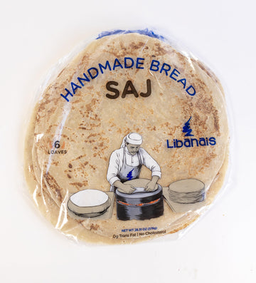 Libanais Authentic Handmade Saj/Lavash/Shrak/Markouk thin flatbread Bread, Vegan, Kosher, Halal, 2 Pack, 6 loaves per pack (12 S