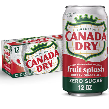 Canada Dry Cherry Ginger Ale, Zero Sugar, 12 Fl Oz Cans, Pack of 12
