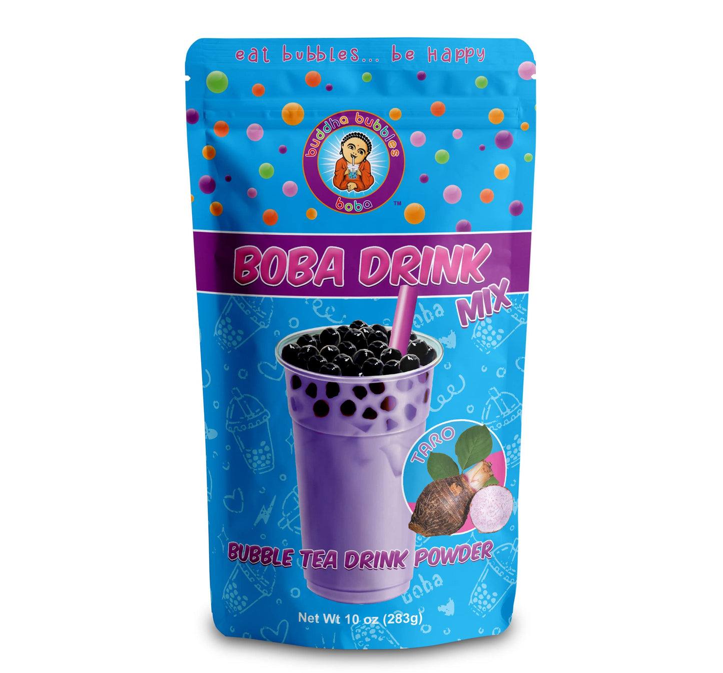 Buddha Bubbles Boba Premium TARO Boba Tea Drink Mix Powder 10 Ounces Lavender