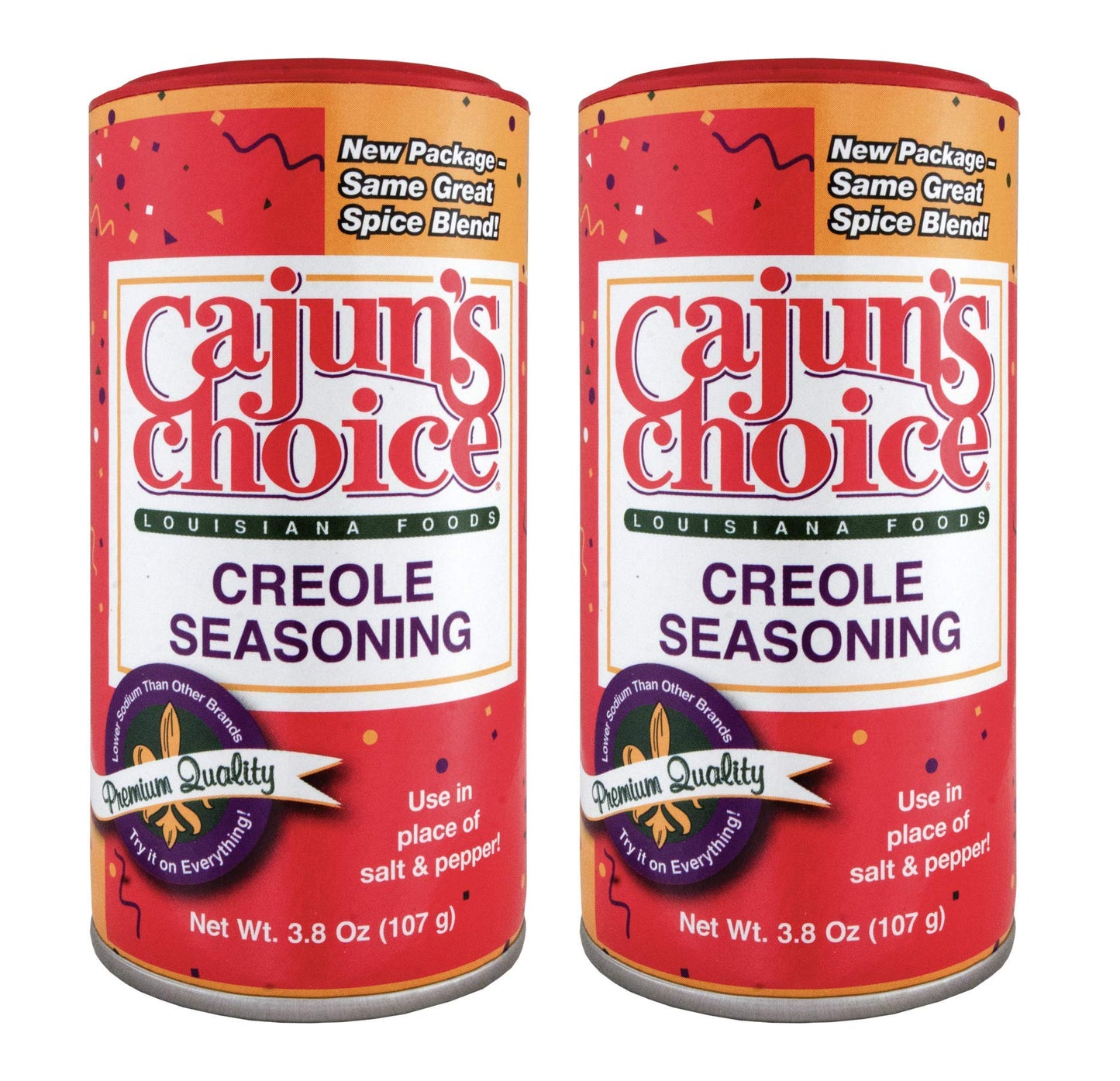 Cajuns Choice Creole Seasoning 3.8 Oz (Pack Of 2) - Use For Grilling Or Cooking Fish, Chicken, Pork, Steak, Vegetables, Burgers,
