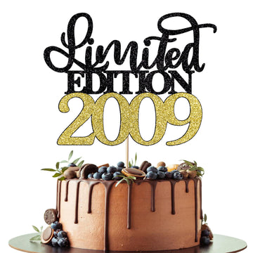 Leetaivie Limited Edition 2009 Cake Topper, Happy 15Th Birthday Cake Topper, Men And Women Cheer 15 Years /15 & Fabulous Cake De
