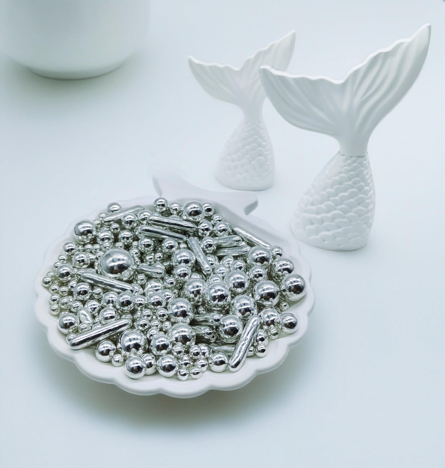 Silver Sprinkles Candy Mix Size Edible Pearls Cake Decorations Cupcake Toppers Cookie Decorating Perfect For Wedding Party Valen