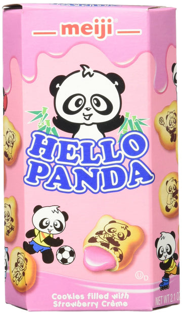 Meiji Hello Panda Cookie, Strawberry, 2.1 Ounce (Pack Of 10)