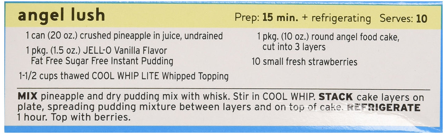Jell-O Vanilla Sugar Free & Fat Free Instant Pudding & Pie Filling Mix, 24 Ct Pack - 1.5 Oz Boxes, As Seen On Tiktok