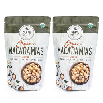 Island Harvest Unsalted Organic Macadamia Nuts - 100% Hawaiian Unsalted Macadamia Nuts are Keto Friendly, All-Natural and Non-GM