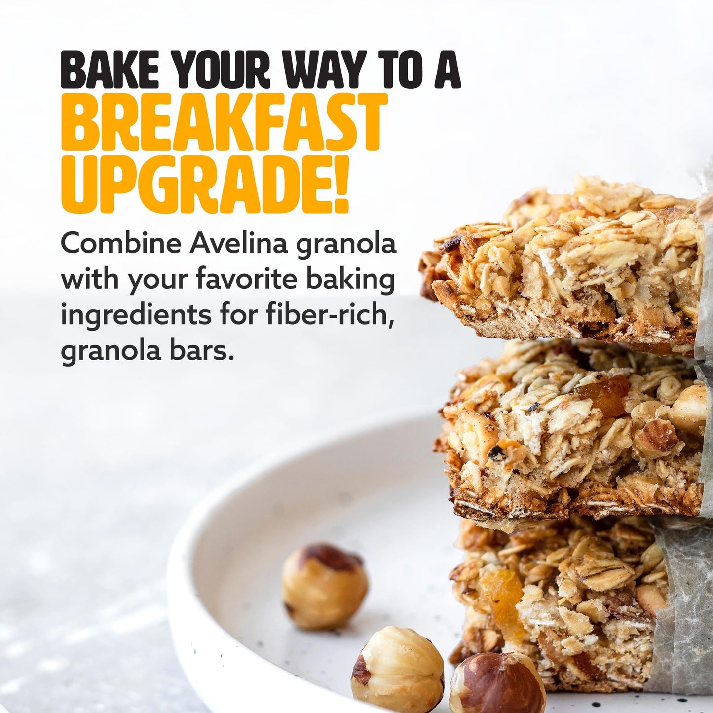 Avelina Gluten Free Granola Honey & Almonds - Healthy Oatmeal-Based Cereal - Kosher, Non-Gmo - (12.3 Oz, 4-Pack)