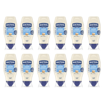 Best Foods Light Mayonnaise 12 Count Squeeze For A Creamy Condiment for Sandwiches and Simple Meals Made With Cage-Free Eggs 11.
