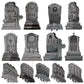 Whaline 24Pcs Halloween Cupcake Toppers 8 Designs Tombstone Graveyard Cake Toppers Scary Cupcake Decoration Table Centerpiece St